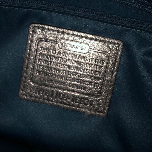 Coach metallic silver purse with double straps - Picture 8 of 14